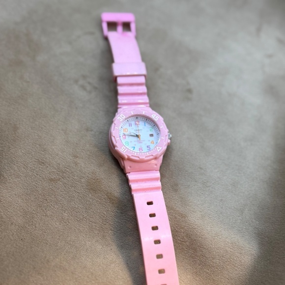 Women's Pink Casio Watch with Multicolor Dial - Picture 3 of 4